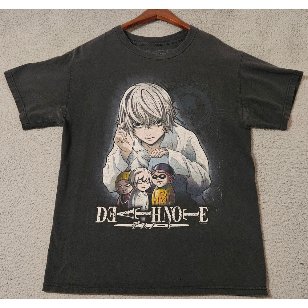 Death Note Near Vintage Y2K Anime‎ Manga Black Graphic T-Shirt Size Medium Used